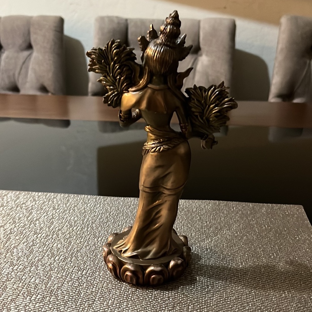 Tibetan Goddess Green Tara Figurine Collectible Al-4949STAT. - Picture 4 of 5